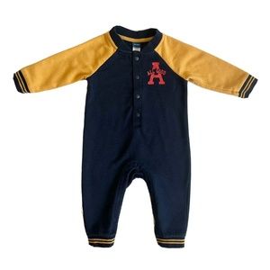 Old Navy 12-18M Jumpsuit Varsity Style Sweatsuit One Piece Blue Yellow A